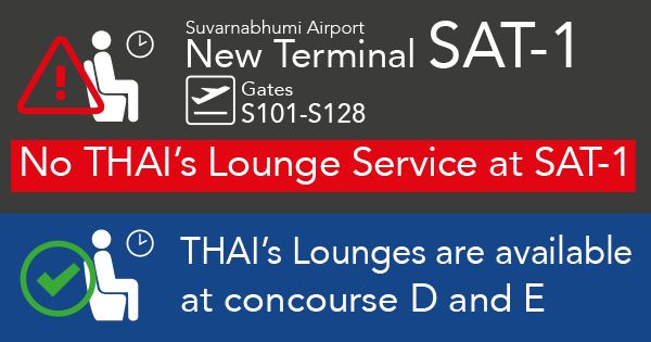 No THAI's Lounge Service at New Terminal SAT-1